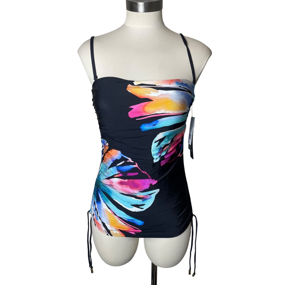 La Blanca‎ Tummy Control Tankini Top Size 8 UPF 50 Ruched